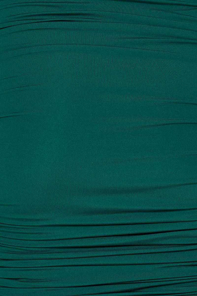 Green Midi Skirt Ruched