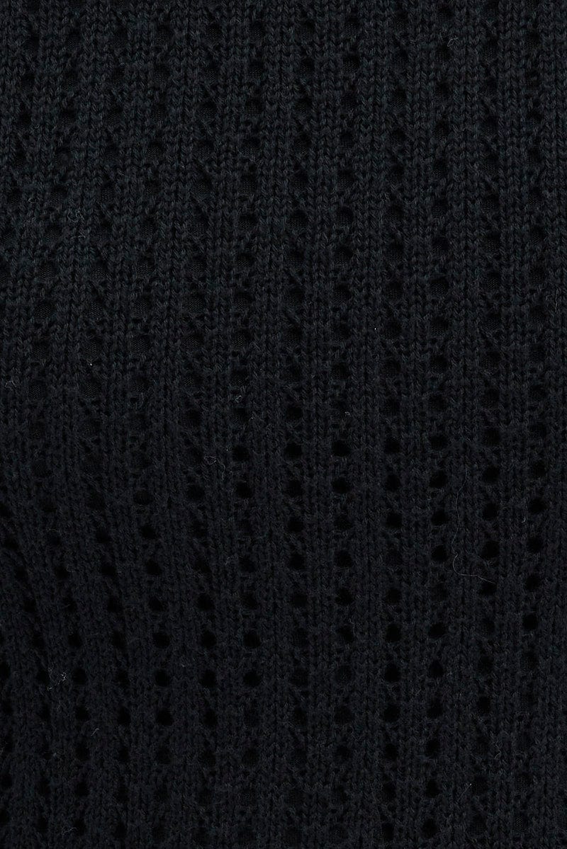 Black Crochet Maxi Knit Dress