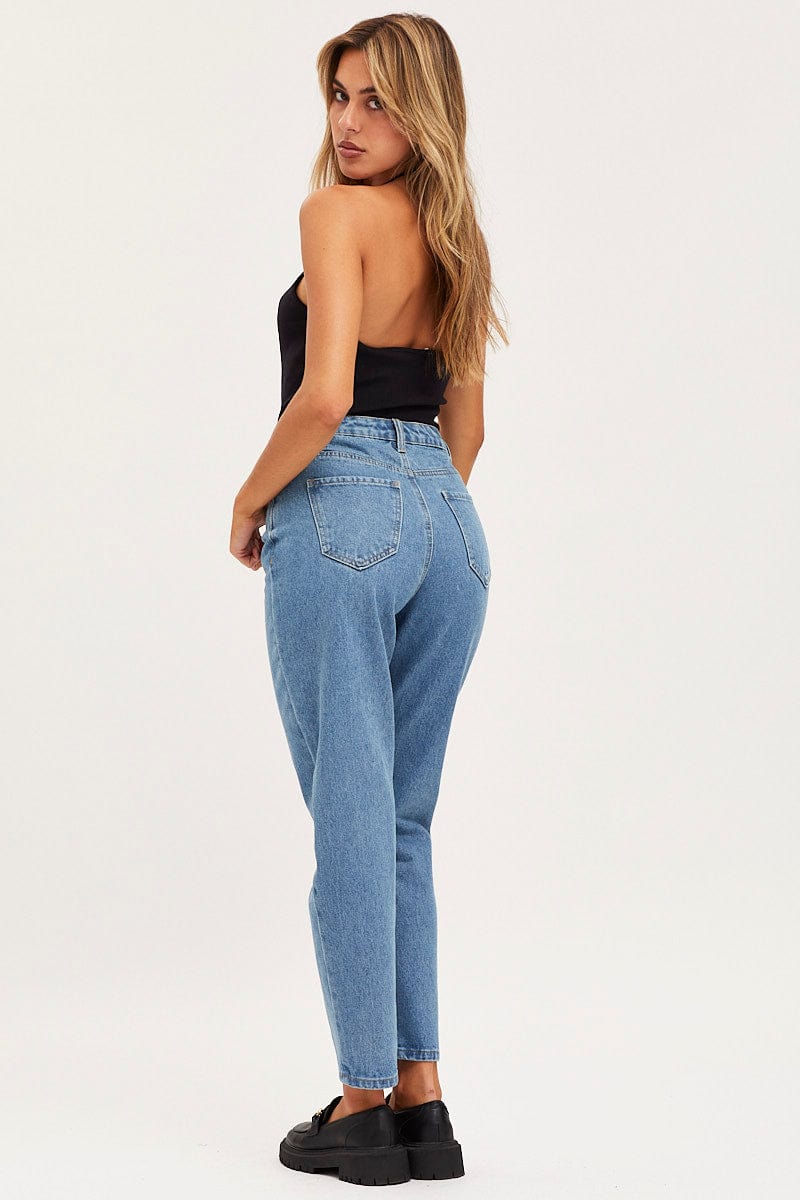 Blue Mom Jeans High Rise