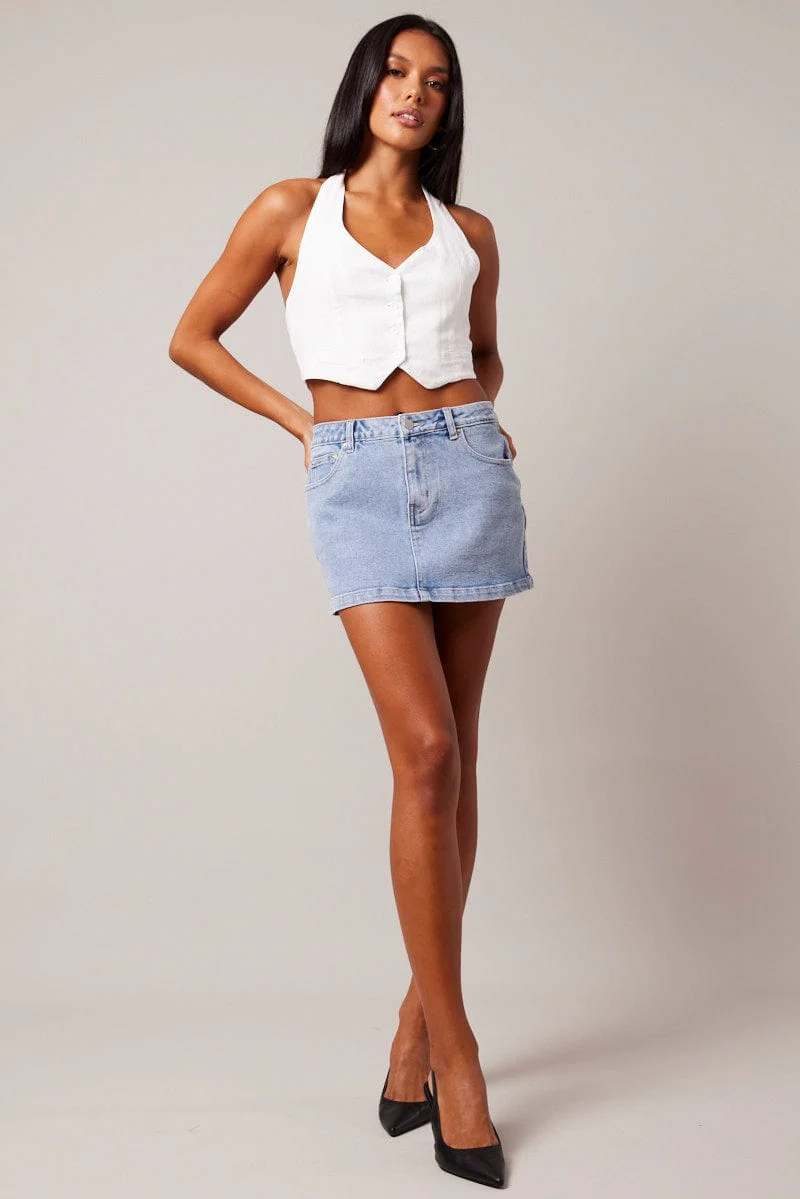 Blue Denim Skirt Mini