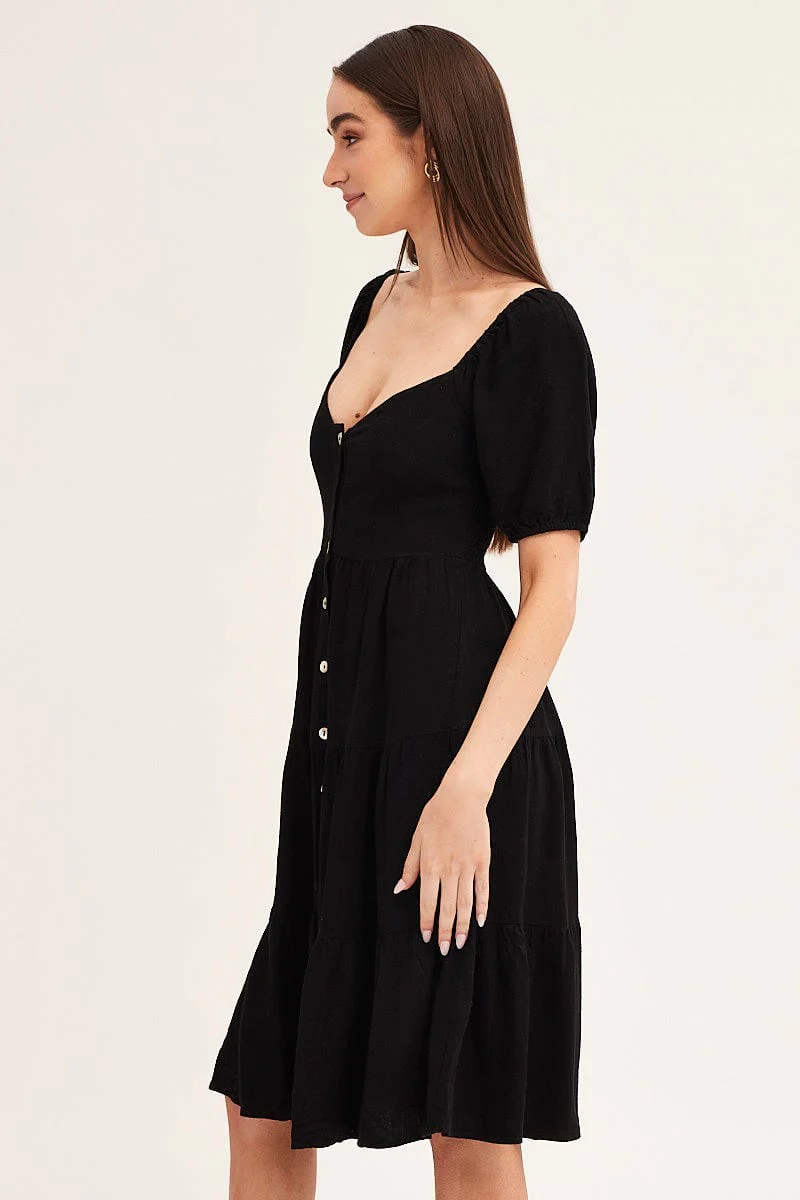 Black Midi Dress Sweetheart