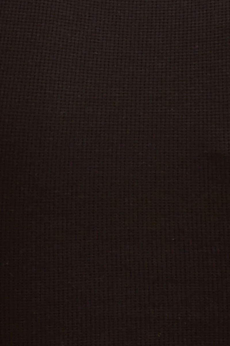 Black Sutton Waffle Crew Neck Baby Tee