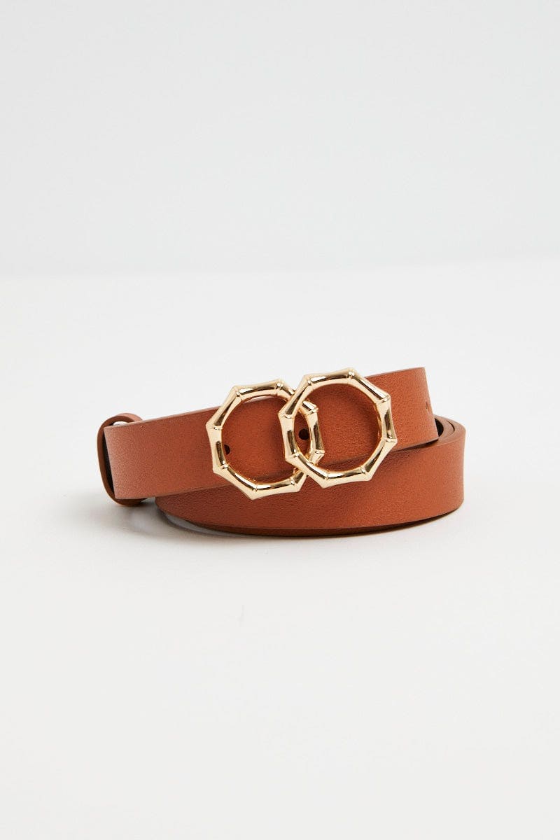 Tan Double Ring Belt