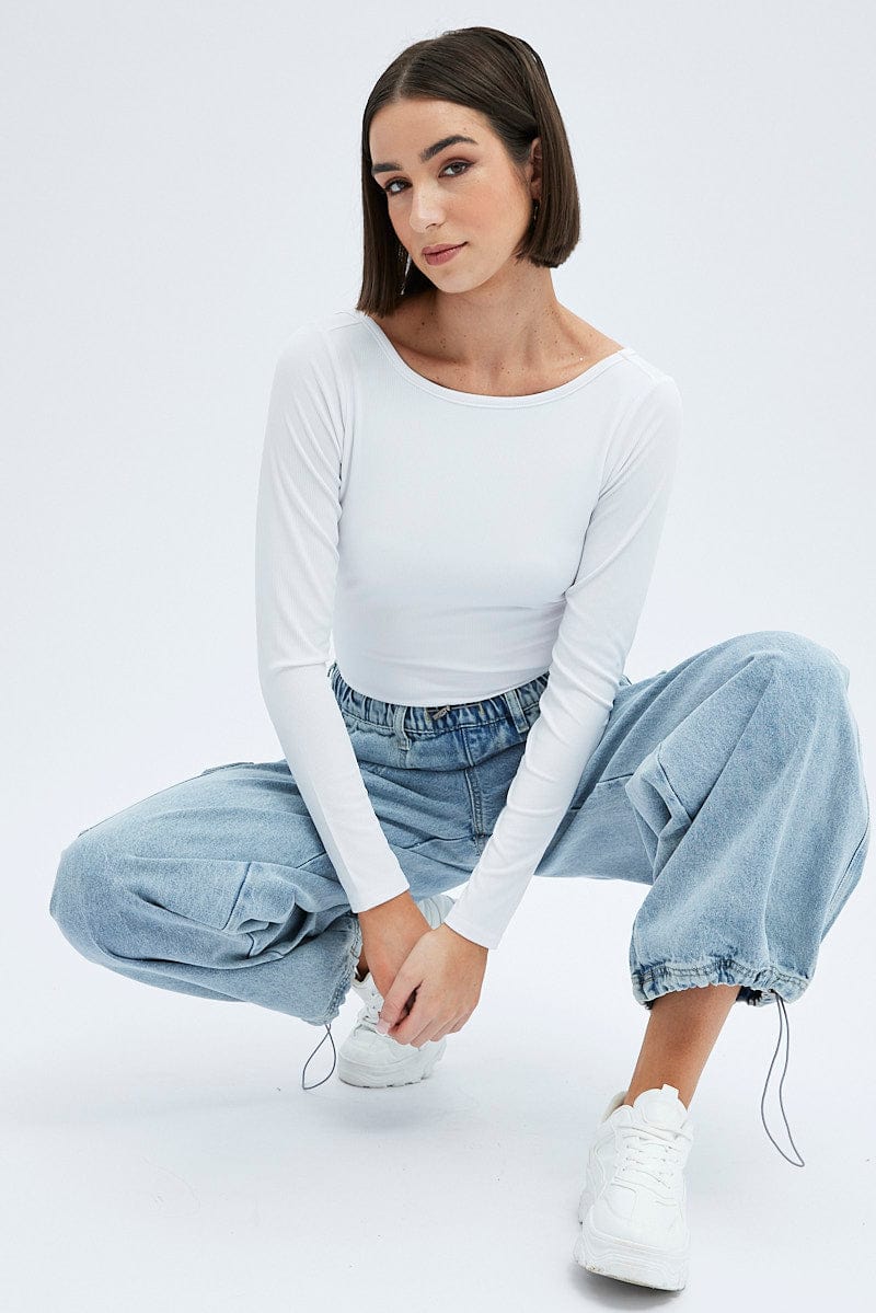 Denim Cargo Jeans Parachute