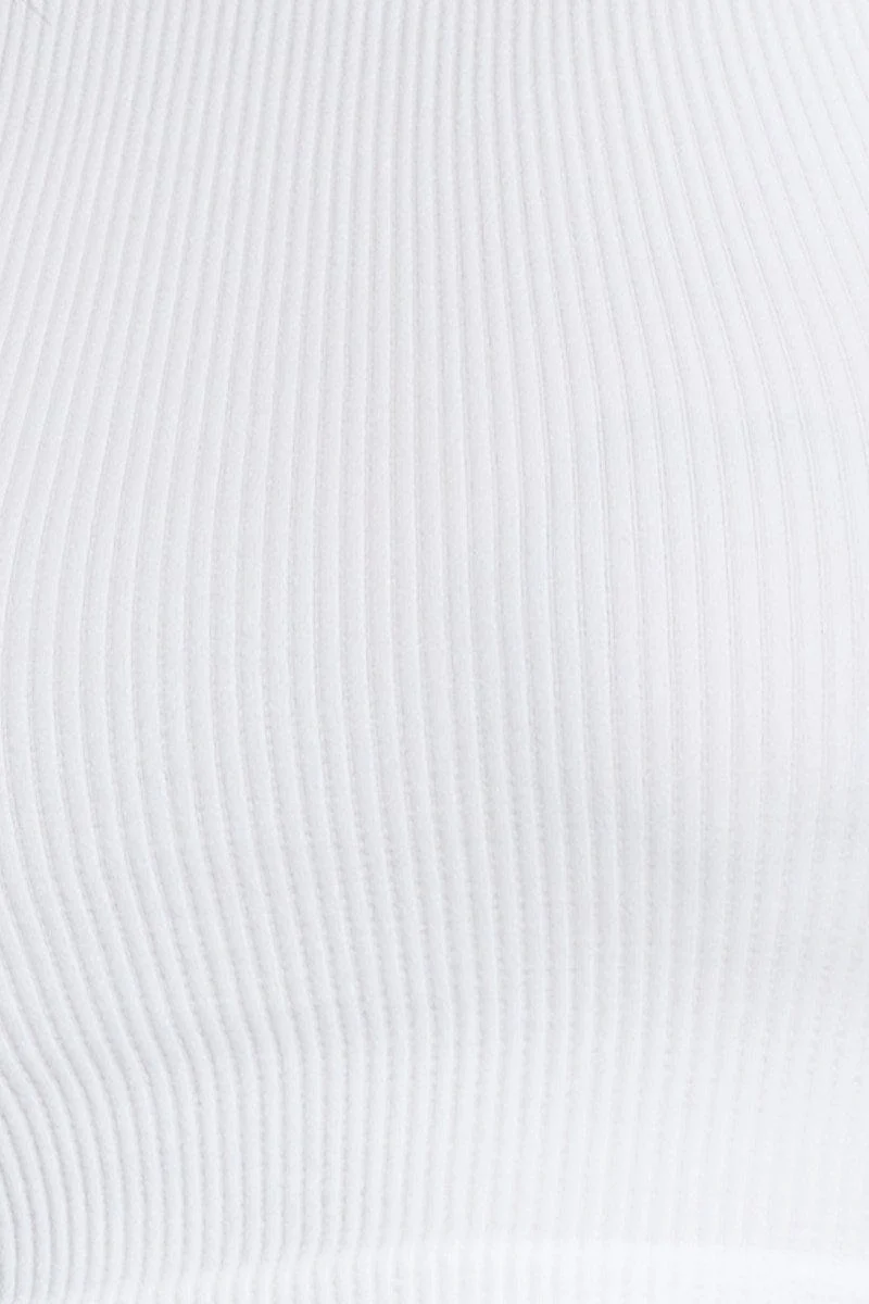 White Rib Top Seamless Crop