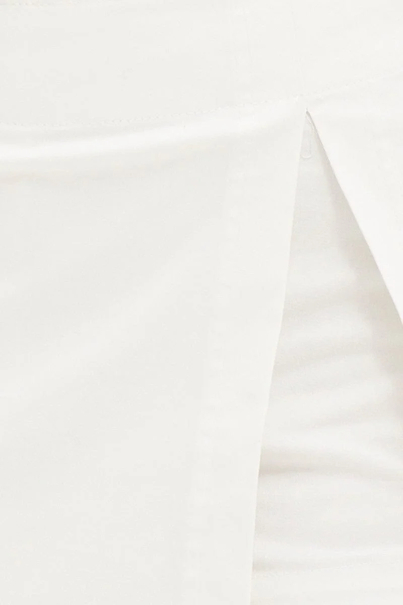 White Low Rise Micro Mini Skort