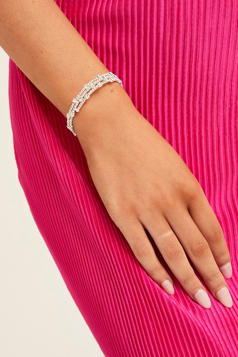 Silver Rhinestone Bangle