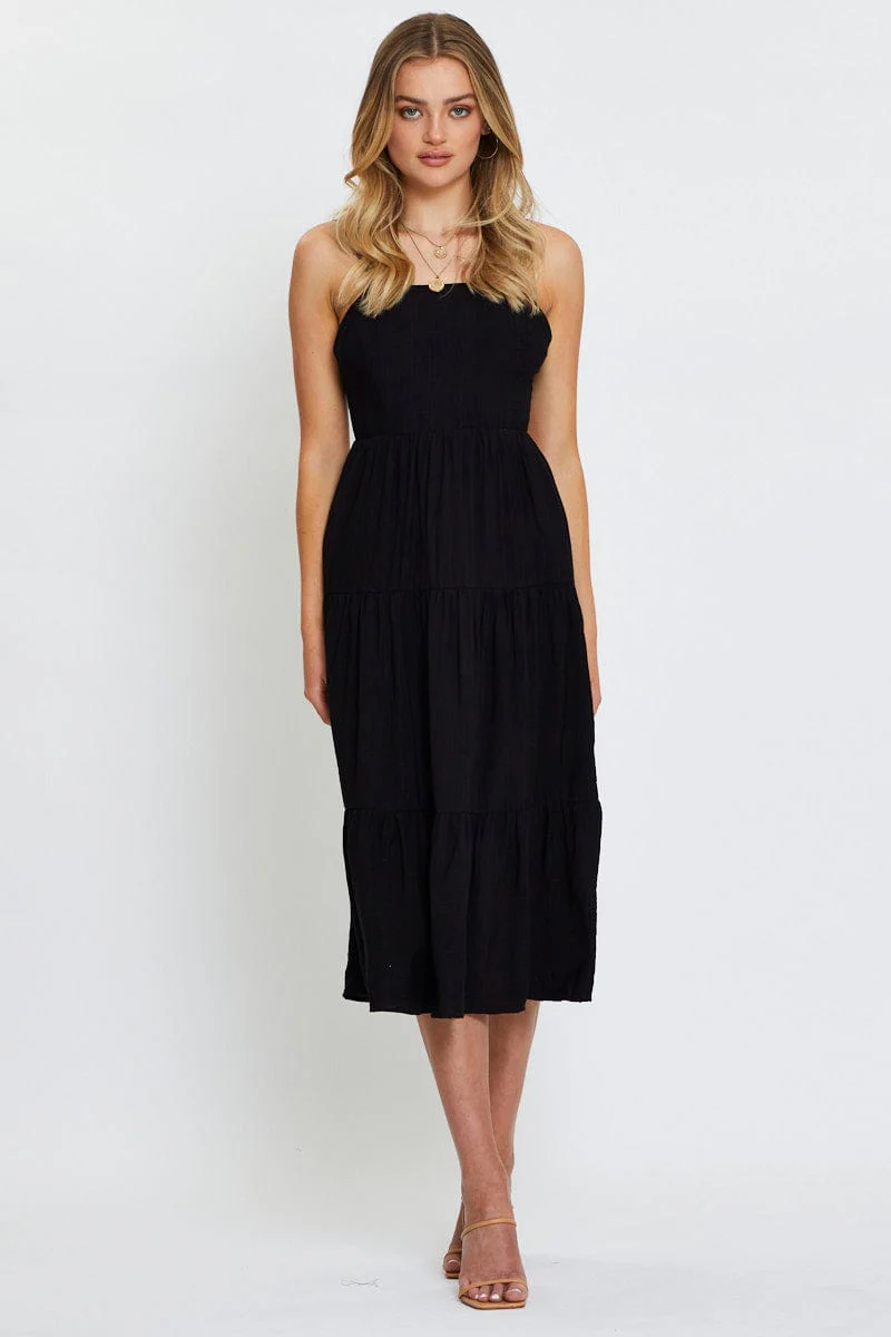 Black Midi Dress Sleeveless