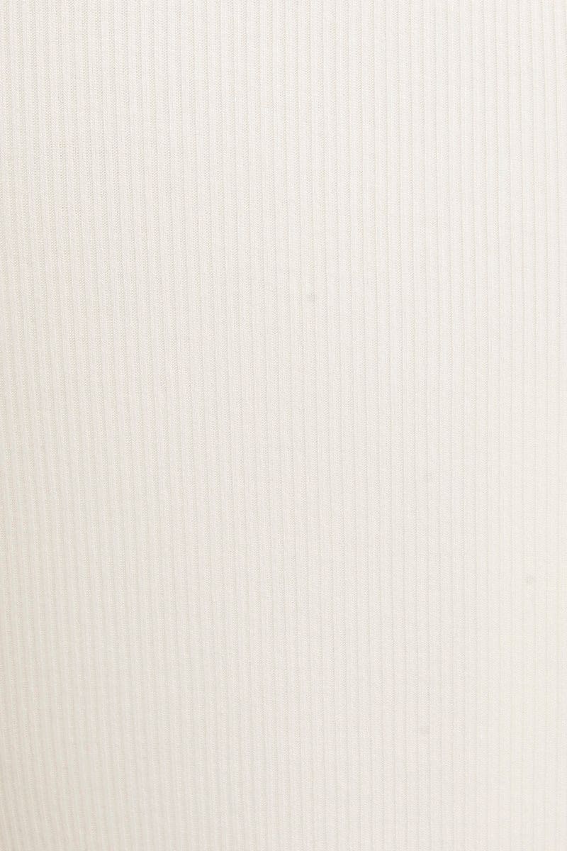 White Corset Crop Rib Curve Hem Tank