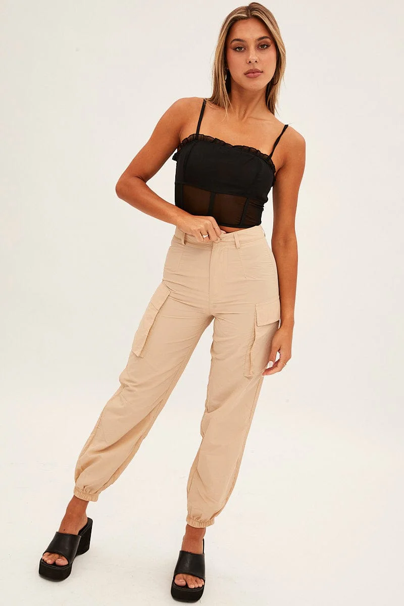 Black Sleeveless Cami Top
