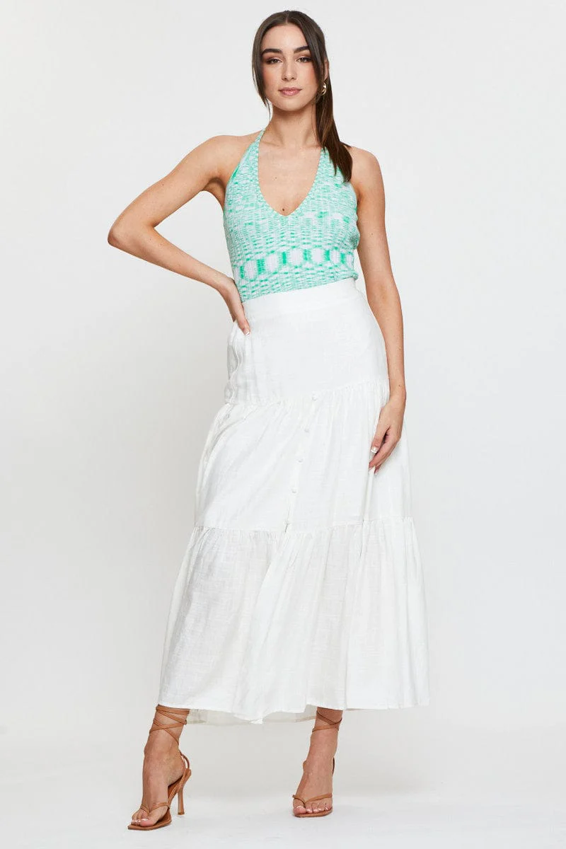 Multi Knit Top Sleeveless Halter