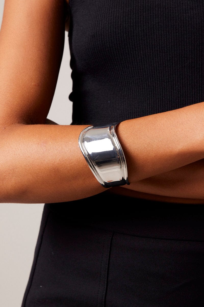 Silver Bangle Cuff Bracelet