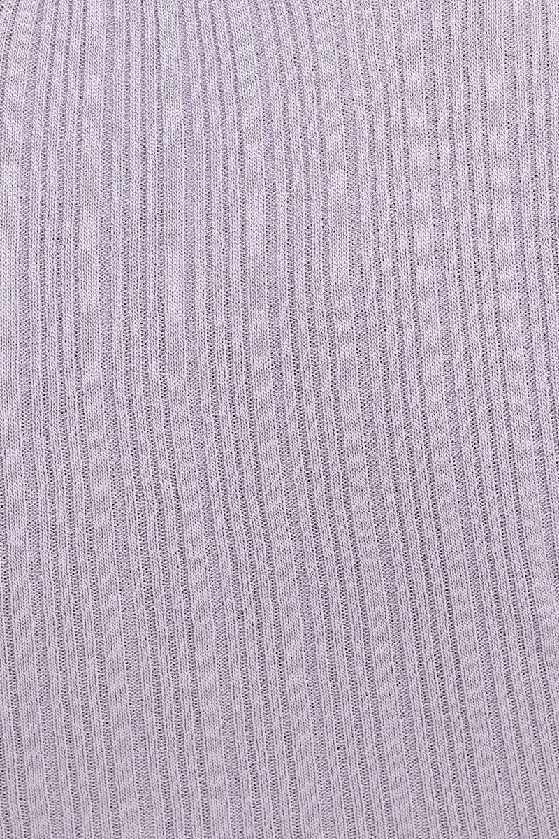 Purple Knit Cardigan Short Sleeve Crop Round Neck