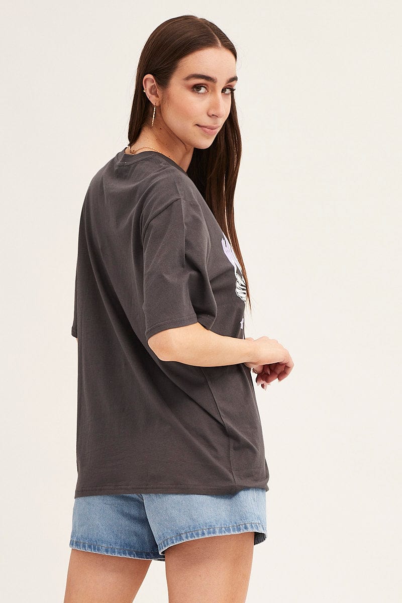 Grey T Shirt Short Sleeve Crew Neck