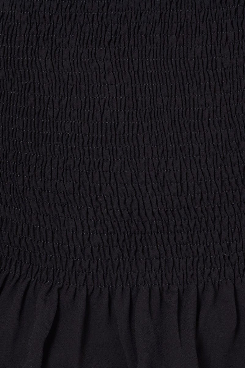 Black Top Short Sleeve Square Neck