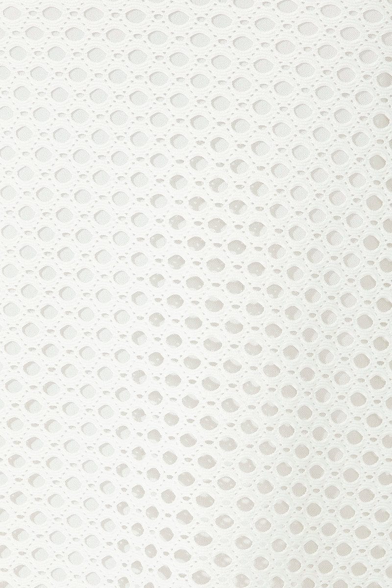 White Midi Bodycon Dress Sleeveless Crochet