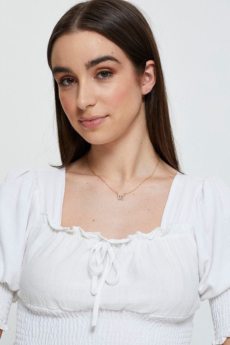 Gold Butterfly Charm Necklace