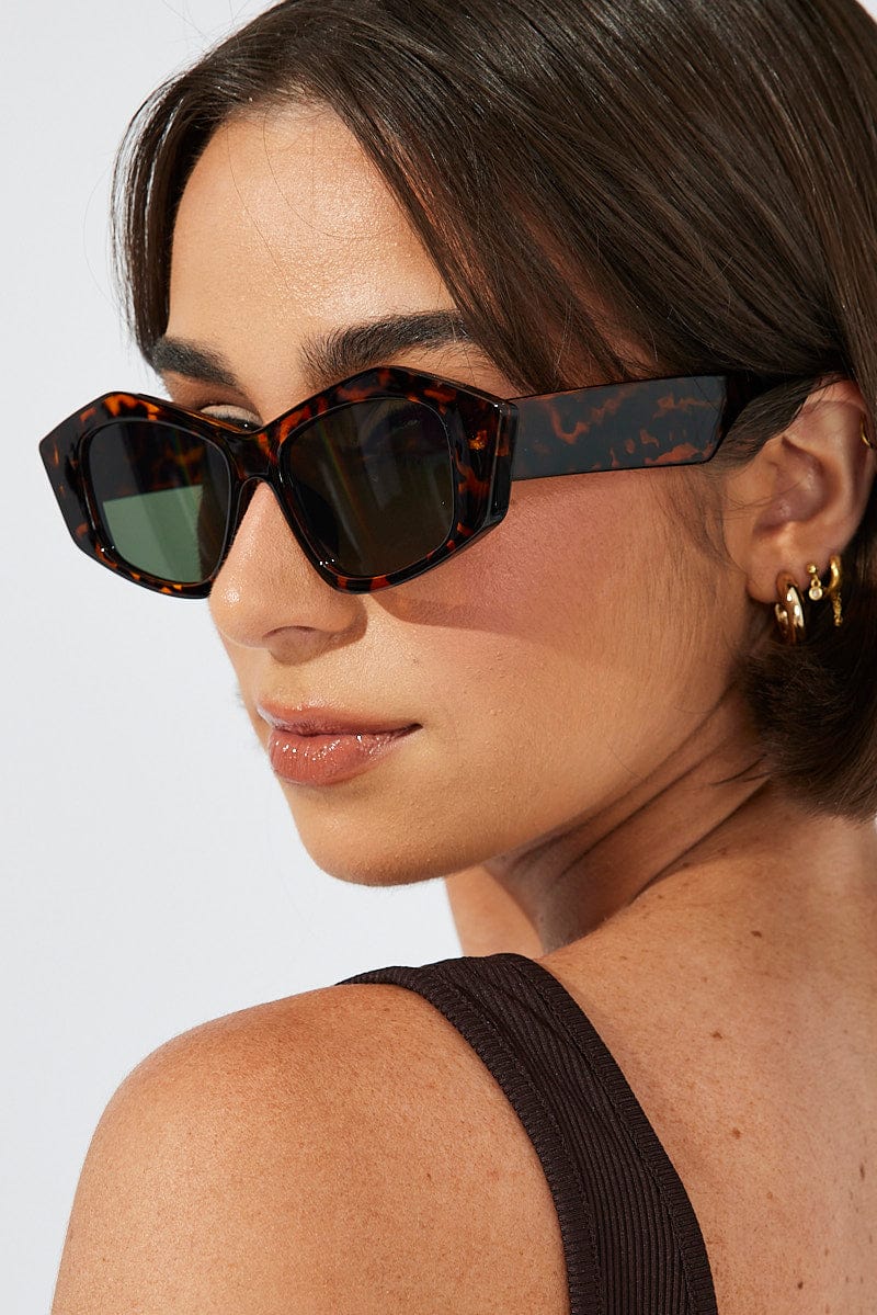 Brown Animal Print Fashion Sunglasses