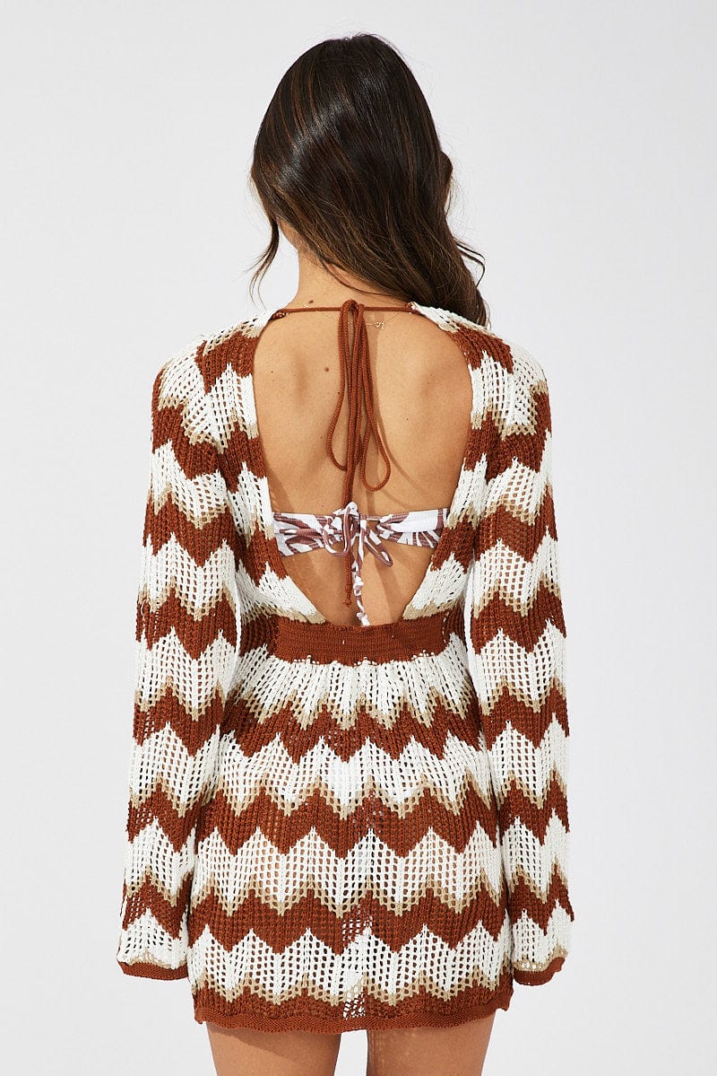 Brown Crochet Dress
