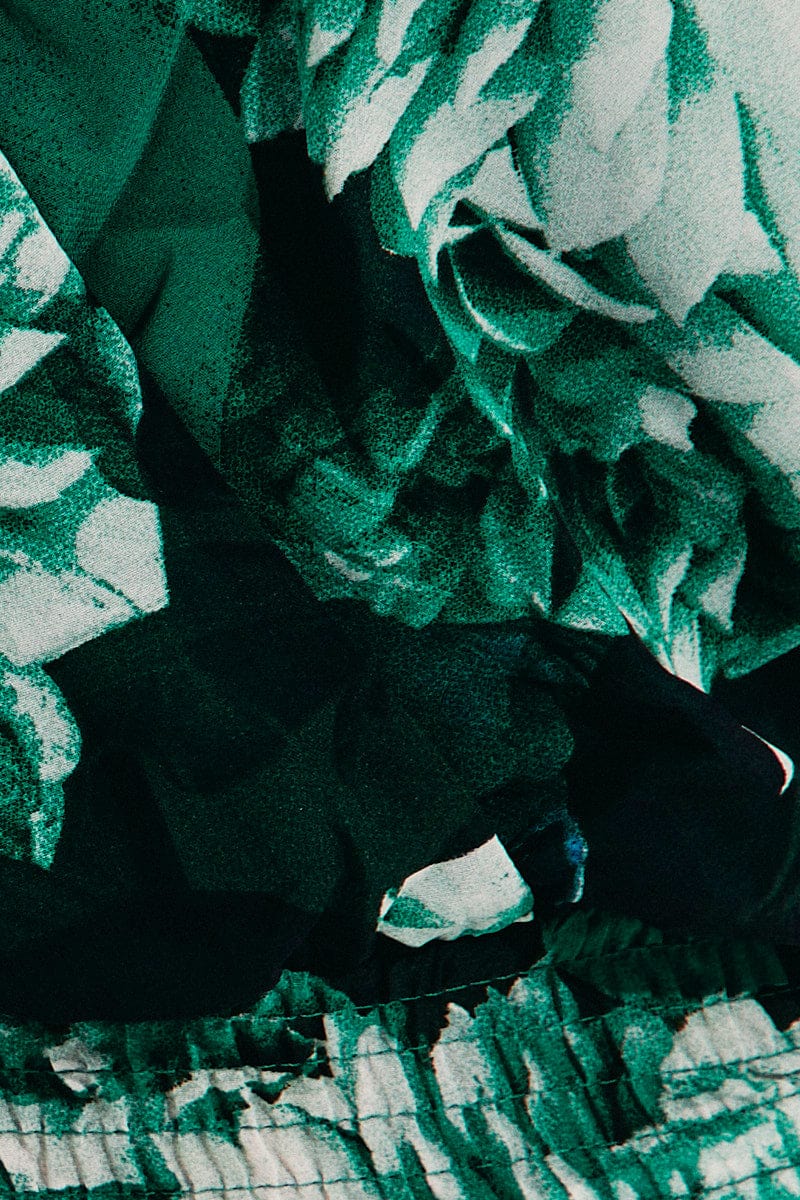 Floral Print Short Sleeve Floral Print V-Neck Crop Top