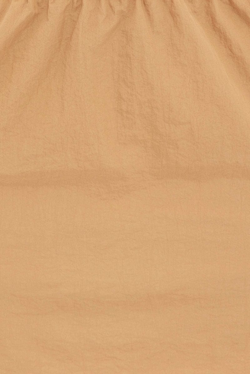 Beige Parachute Cargo Skirt Mid Rise Mini