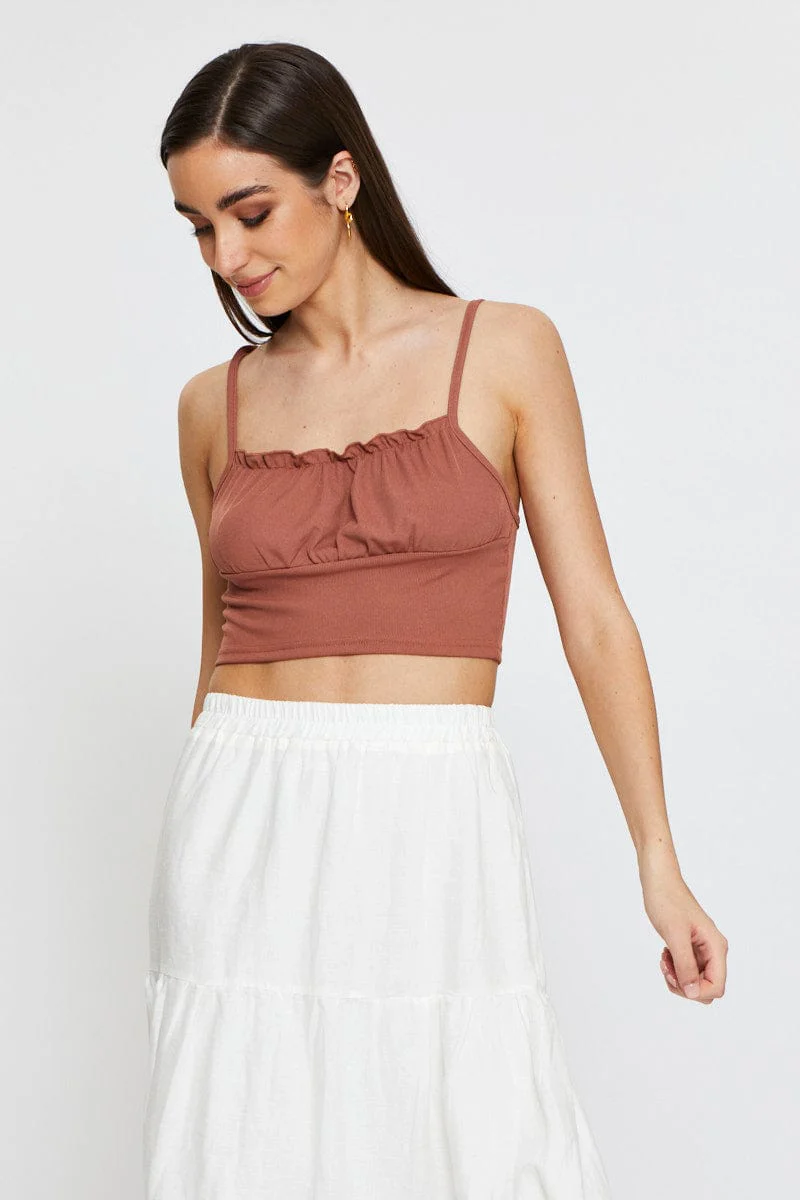Brown Crop Top