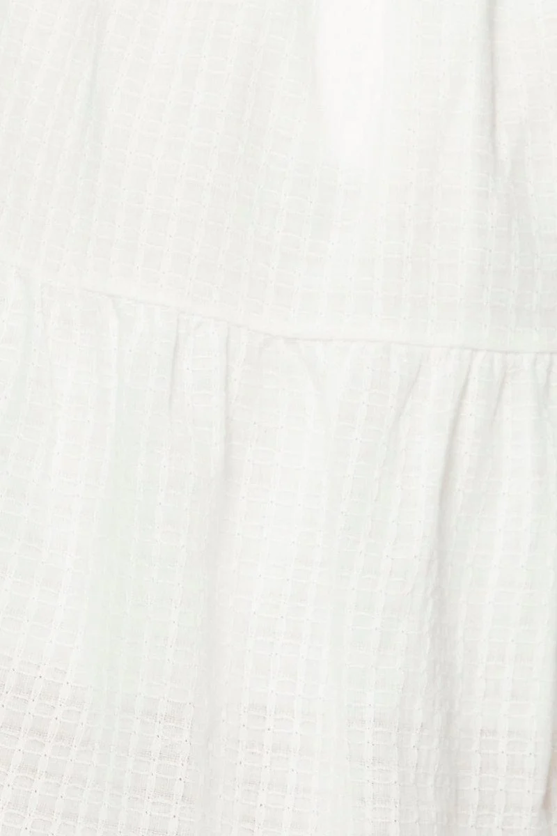 White Mini Dress Sleeveless Square Neck