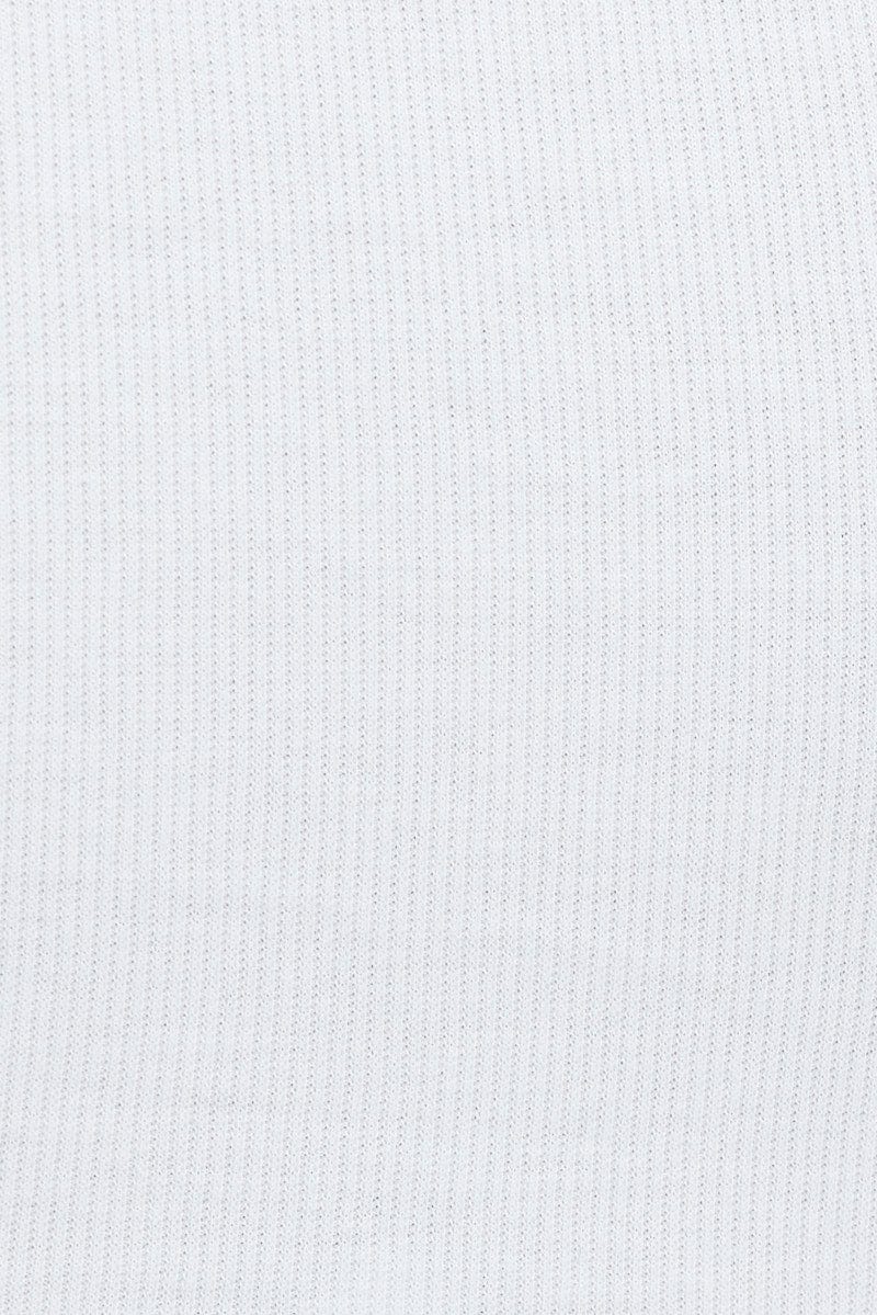 White Side Ruching Top Short Sleeve Crop