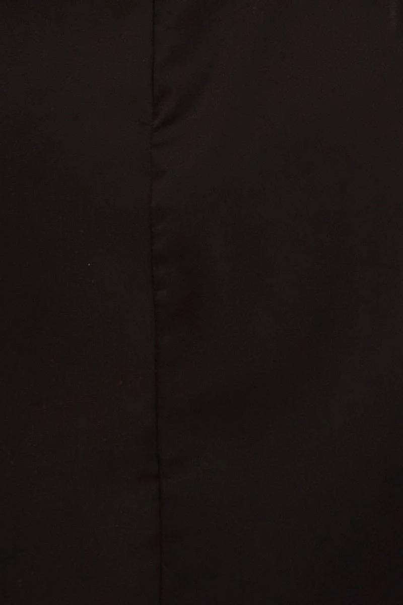 Black Mini Skirt Satin