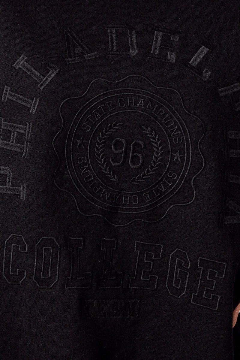 Black Graphic Sweater Long Sleeve