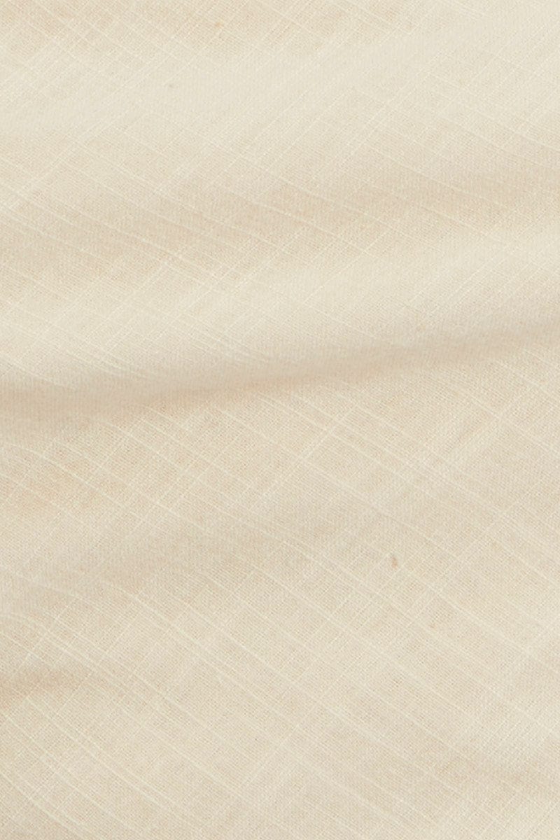 Beige Ruffle Hem Scarf Top