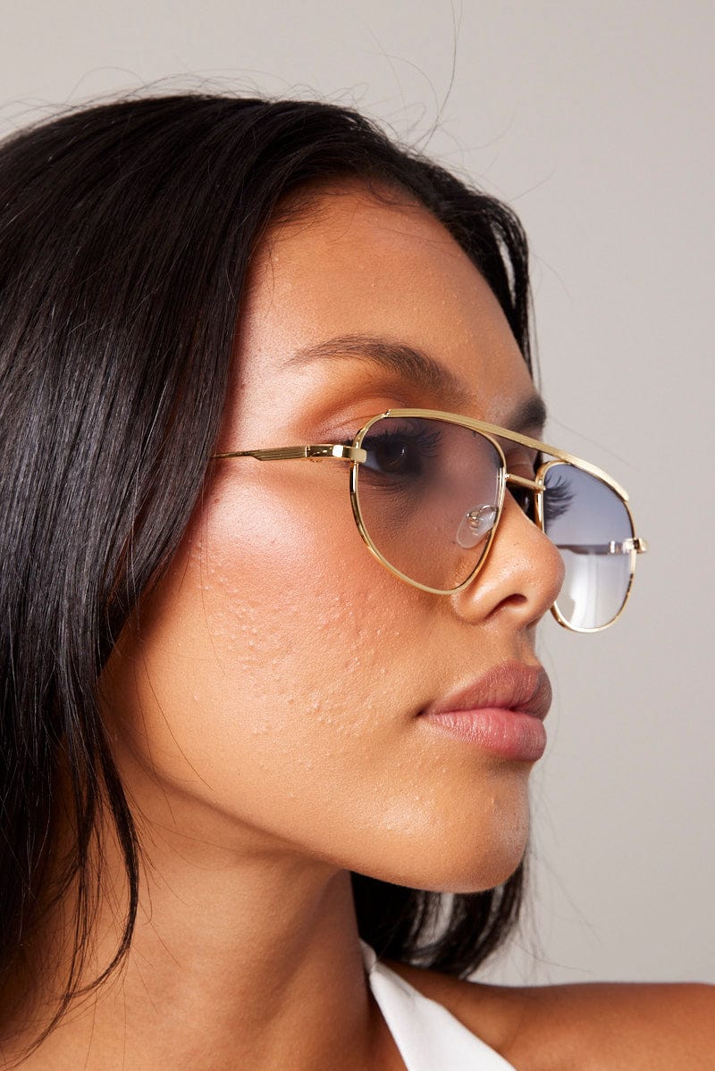 Blue Aviator Sunglasses