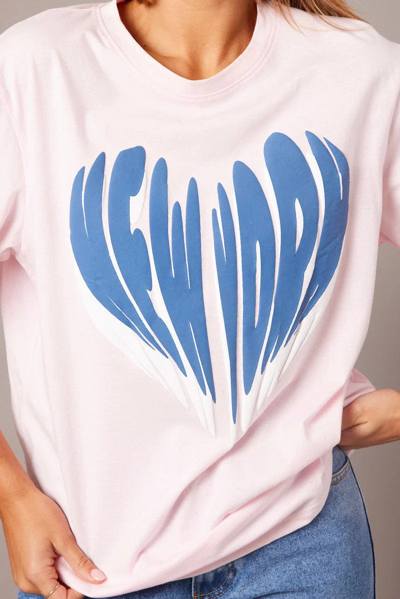 Pink Graphic Tee Short Sleeve