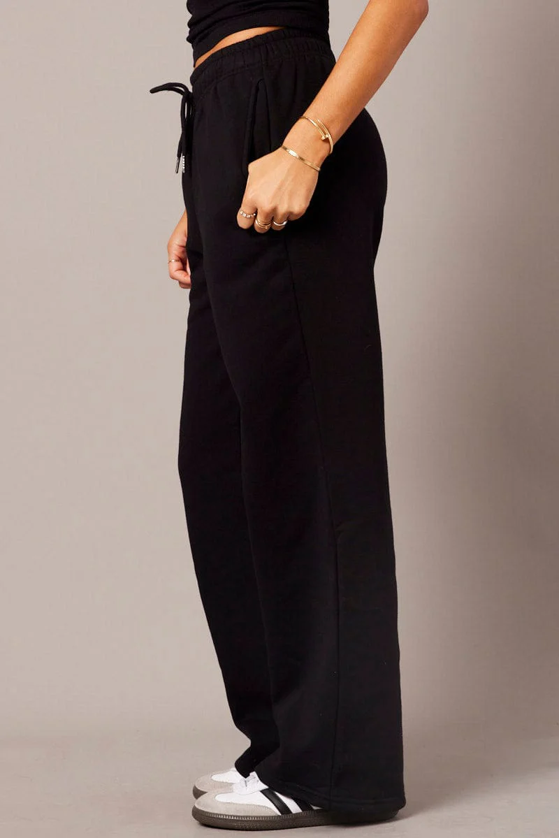 Black Track Pants Wide Leg Pants