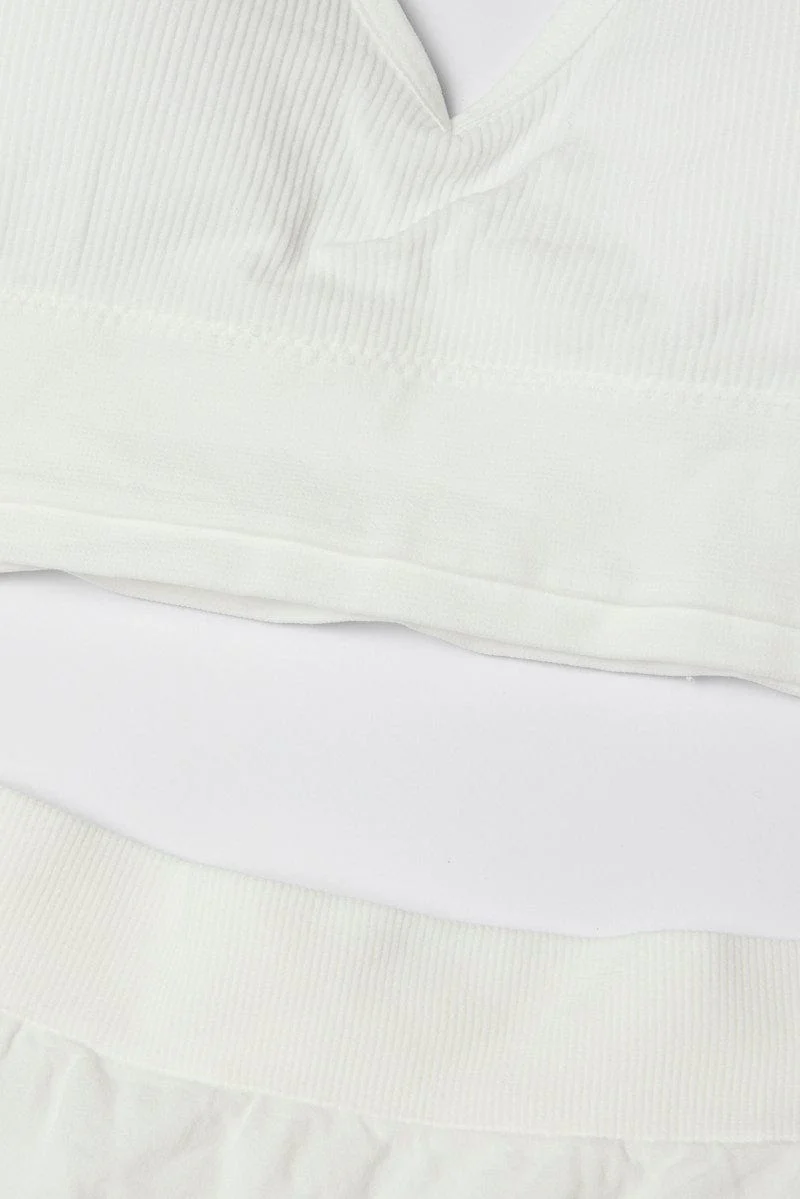 White Seamless Lingerie Set