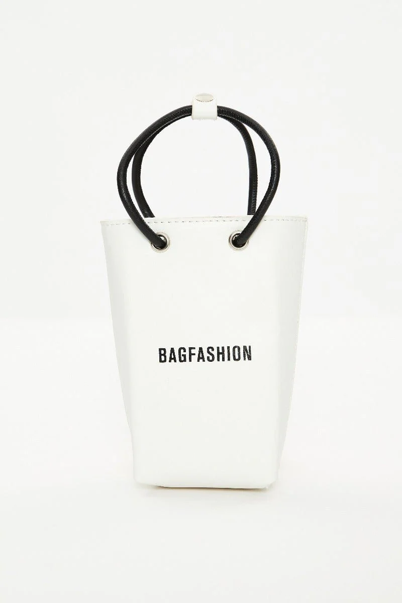 White Ruched Pouch Bag