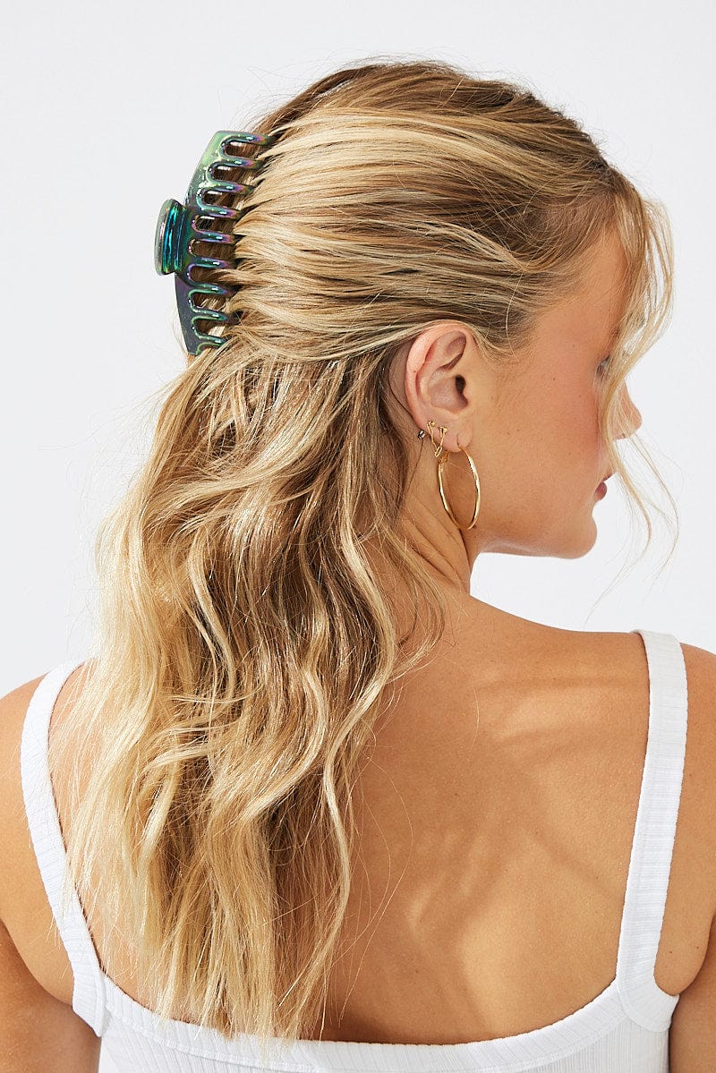 Grey Classic Hair Claw Clip