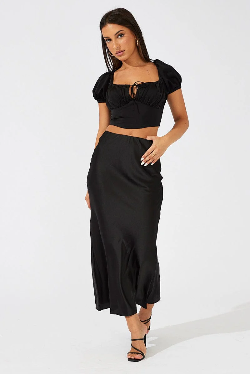 Black Corset Top Short Sleeve