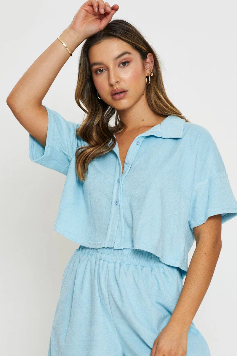 Blue Lounge Shirt Terry