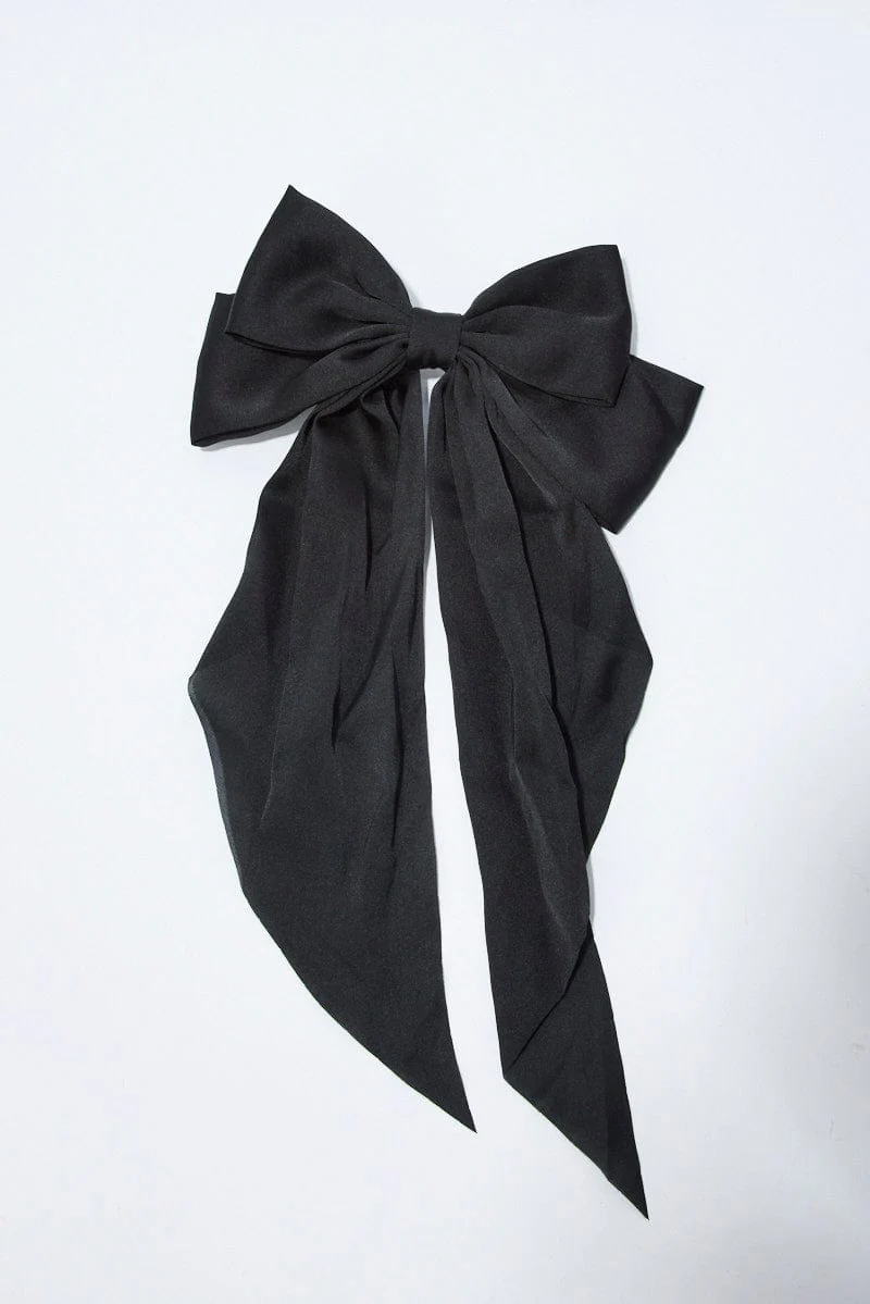 Black Large Bow Hair Clip