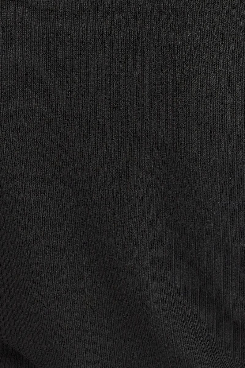 Black Cardigan Crop Long Sleeve Faux Fur V Neck