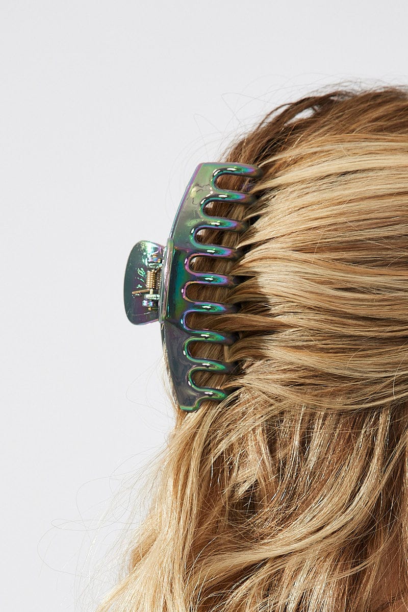 Grey Classic Hair Claw Clip