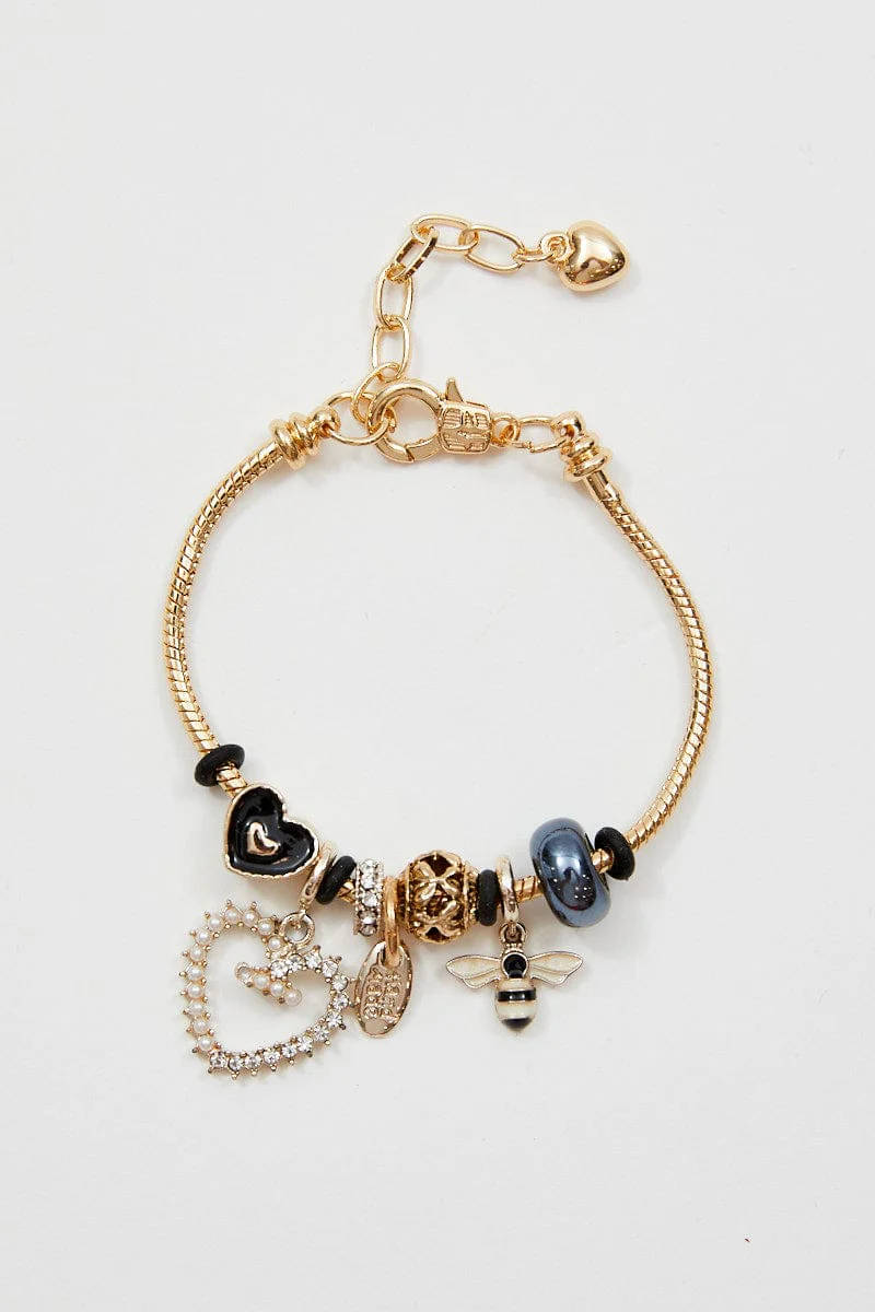 Black Charm Bracelet
