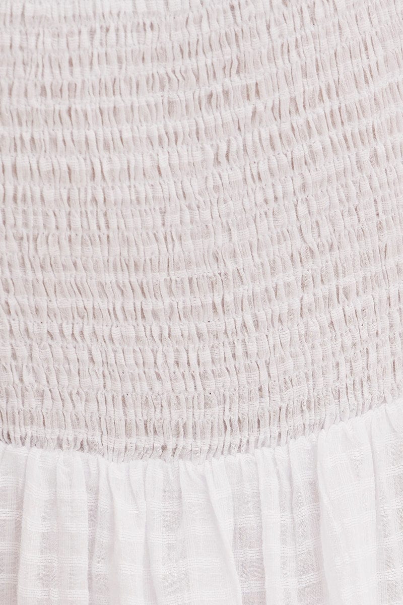 White Fit And Flare Dress Short Sleeve Sweetheart Neck