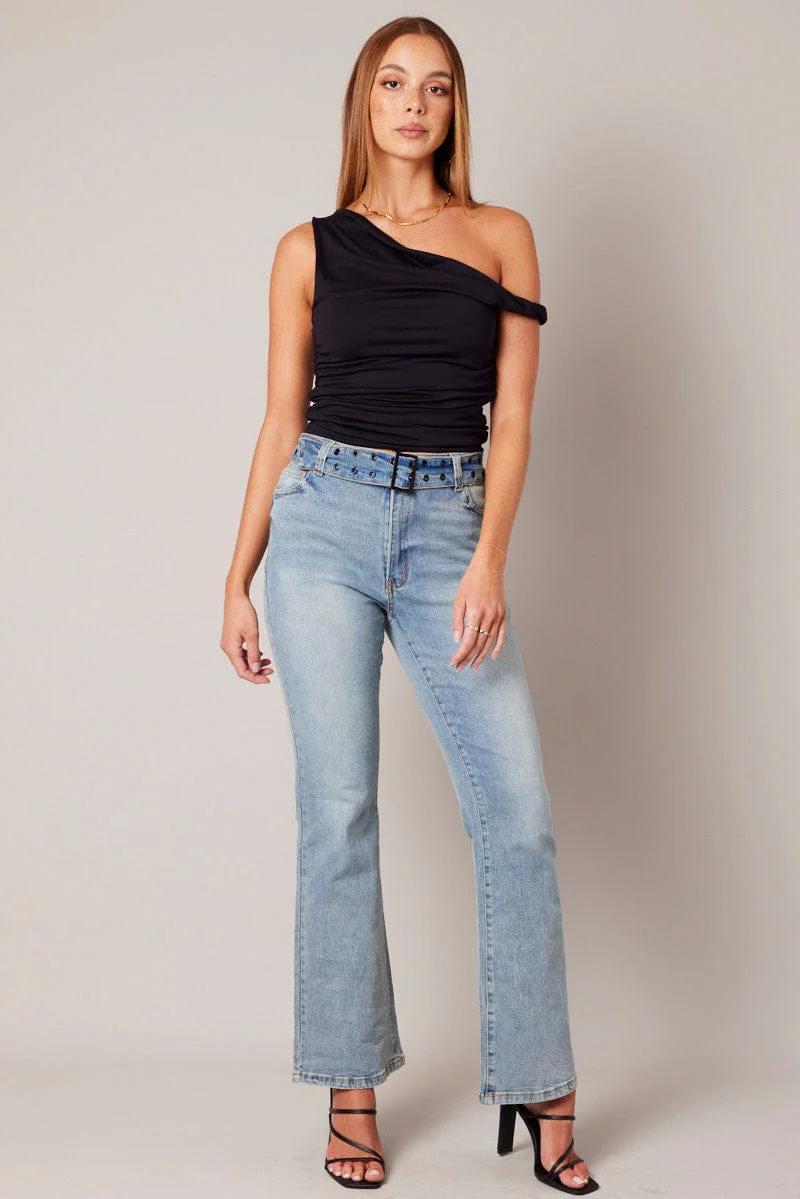 Black Off Shoulder Top Sleeveless