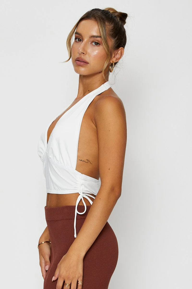 White Top Halter Neck