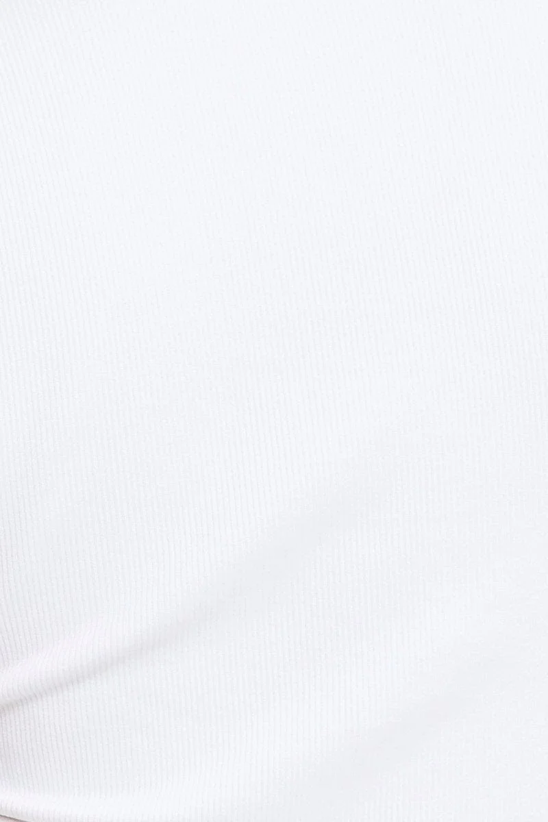 White T Shirt Short Sleeve Crop Crew Neck