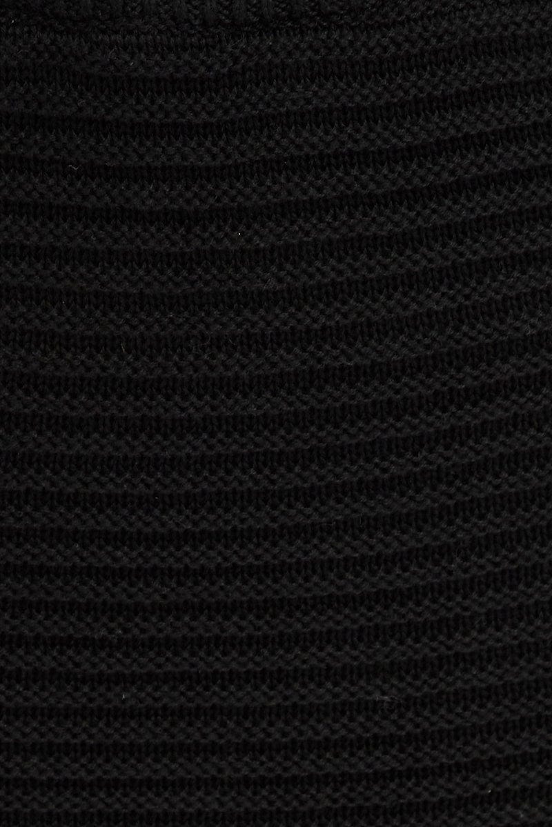 Black Knit Skirt Midi Crochet