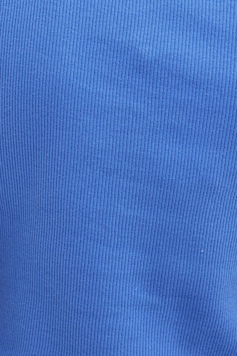 Blue T Shirt Short Sleeve V Neck