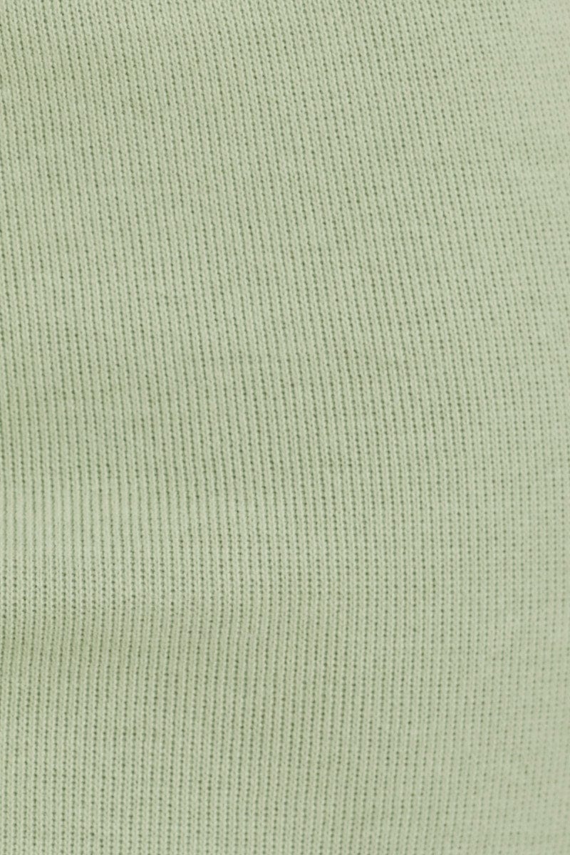 Green Tie Front Ruffle Waist Bodycon Skirt